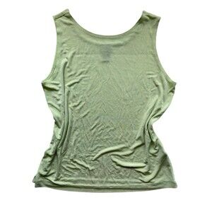Chicos Travelers Womens Slinky Knit Tank Top Shell Size 2 Large Lime Green Work